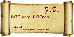 Földesi Dénes névjegykártya