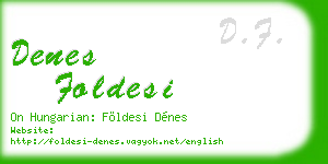 denes foldesi business card